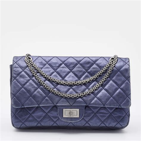 chanel 2.55 blu|Chanel quilted reissue shoulder bag.